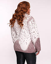 Коротка тепла кофта на змійці з альпаки великих розмірів, фото 4