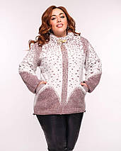 Коротка тепла кофта на змійці з альпаки великих розмірів, фото 3