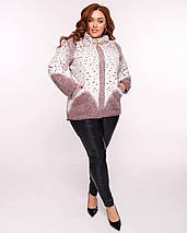 Коротка тепла кофта на змійці з альпаки великих розмірів, фото 5