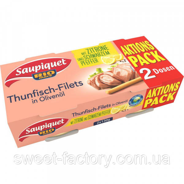 Тунець в оливковій олії з лимоном Rio Saupiquet in olivenol Zitrone 2s 260g, фото 1