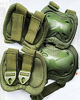 Налокотники с наколенниками комплект тактический защитный противоударный OLIVA PIXY