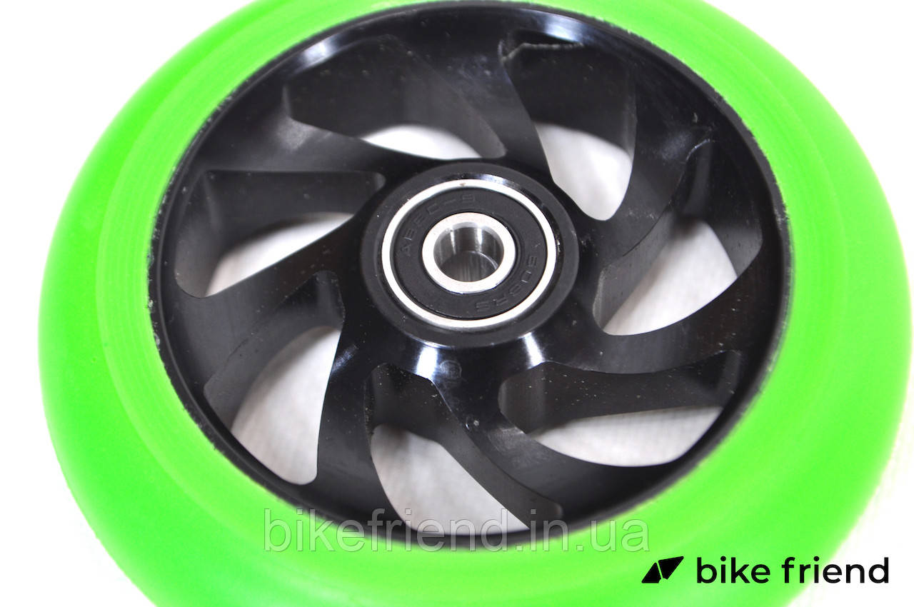 Колесо для трюкового самоката 110 мм дюралевый диск Explore Scooter Wheel зеленый + ABEC 9 - фото 6 - id-p1412568774