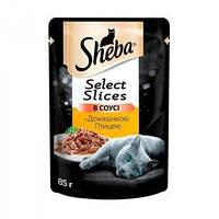 Влажный корм для котов Sheba Black&Gold Select Slices с домашней птицей в соусе, 85 г