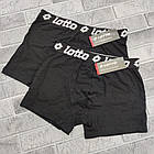 Боксери чоловічі LOTTO ростовка (S/M/L/XL/XXL) чорні 30034129, фото 3