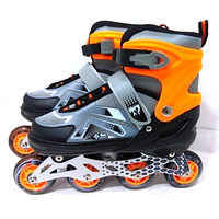 Ролики Best Roller/розмір 30-33/колір-оранжевий, КОЛЕСА PU, ПЕРЕДНЯ КОЛ.СВІТЛО, в сумці, d кол. - 6.5 см (6202-S)