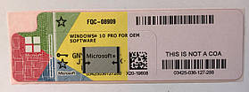 MICROSOFT WINDOWS 10 PROFESSIONAL 64-bit OEM RUS (FQC-08909) COA