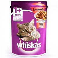 Влажный корм Whiskas Casserole для котов, с говядиной в желе, 85 г