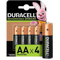 Аккумуляторы пальчик AA Duracell Rechargeable AA HR6 2500mAh 4шт
