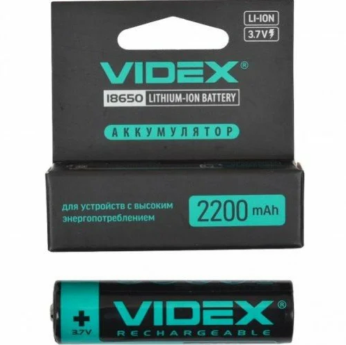 Аккумулятор Videx Li-Ion 18650-P (Защита) 2200mAh color box/1шт - фото 2 - id-p1668097080