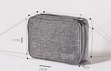 Органайзер для провідків двоярусний MAXI. Розмір 27х20х10 см. Чорний, фото 2