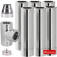 Комплект 6 метрів димохід STALAR 150/220 нерж-нерж 1мм AISI 304 утеплений вермикулітом