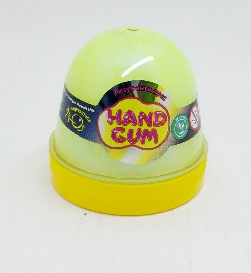 Лизун-антистрес ТМ Mr.Boo Hand gum 80101 Жовтий Жуйка для рук у банці 120 г слайм м'ялка тягучка іграшка ОКТО