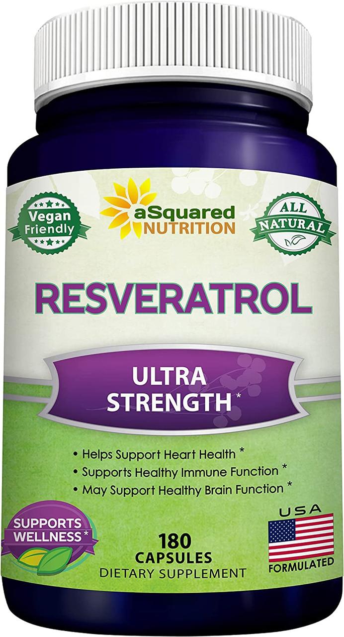 Ресвератрол aSquared Nutrition, 1000 мг на порцію, 180 капсул, фото 1