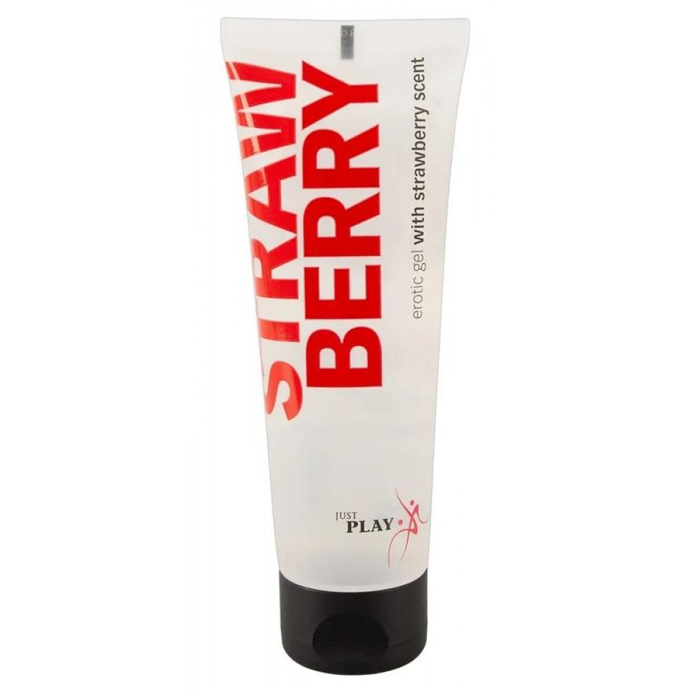Вегонський гель для масажу Just Play Strawberry Gel, 80 мл