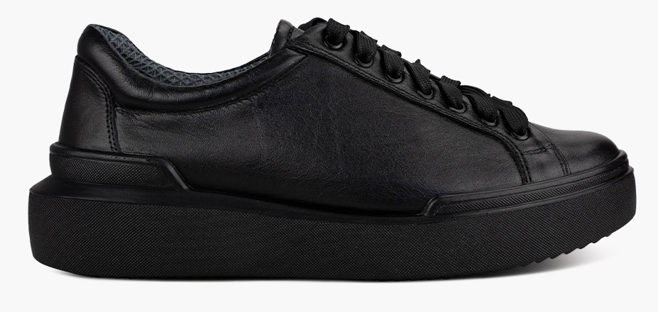 Кеди низькі жіночі чорні натуральна шкіра Україна Cliford — розмір 37 (24 см) (модель:, фото 1