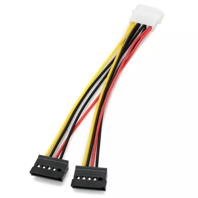 Кабель SATA живлення - перехідник живлення молек АТА - 2 САТА 4 pin to 15 pin