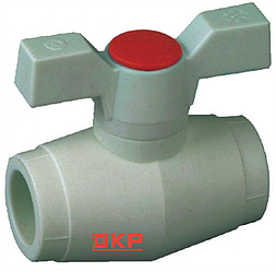 KP ппр кран кульовий (метелик) для гарячої води 20