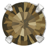 Пришивні стрази в цапах Preciosa (Чехія) ss20 Smoked Topaz/срібло