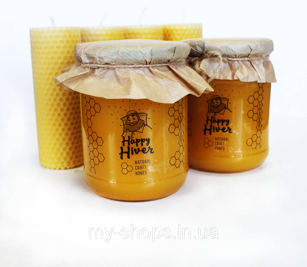 Мед натуральний, соняшник з різнотрав'ям, тм «Happy Hiver» об'єм 0,5 л