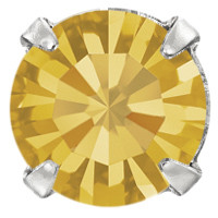 Пришивні стрази в цапах Preciosa (Чехія) ss47 Topaz/срібло