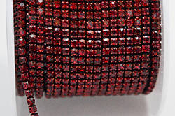 007SS6 Стразовий ланцюжок garnet оправа в колір страз (2мм).Ціна за 10 см