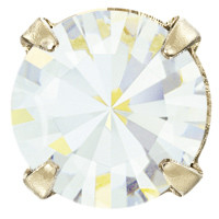 Пришивні стрази в цапах Preciosa (Чехія) ss39 White Opal/золото