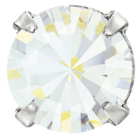 Пришивні стрази в цапах Preciosa (Чехія) ss20 White Opal/срібло