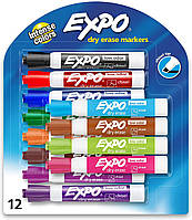 Набор маркеров для досок сухого стирания EXPO Low Odor Dry Erase Markers Цветные 12 шт. (80699)