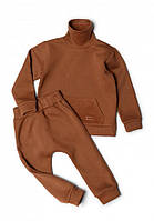 Качественный стильный теплый костюм на флисе для девочки 98-104