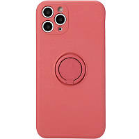 Матовый чехол с кольцом для магнитного держателя на iPhone 12 Pro / Айфон 12 Про (6.1 дюйм) красный / camellia