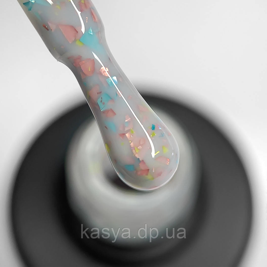 База для гель-лаку, що камуфлює з пластівцями Saga Professional Base LEAF №07, 8 мл