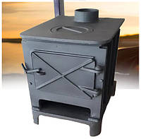 Буржуйка чугунная маленькая печка с варочной поверхностью булерьян Печь варочная-топочная