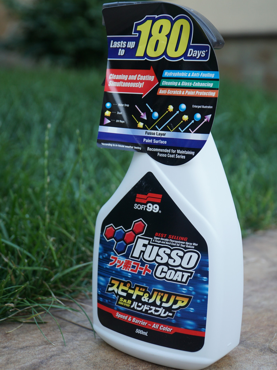 Спрей для придания блеска и гидрофобных свойств SOFT99 Fusso Coat Speed & Barrier Hand Spray - фото 1 - id-p1664896040