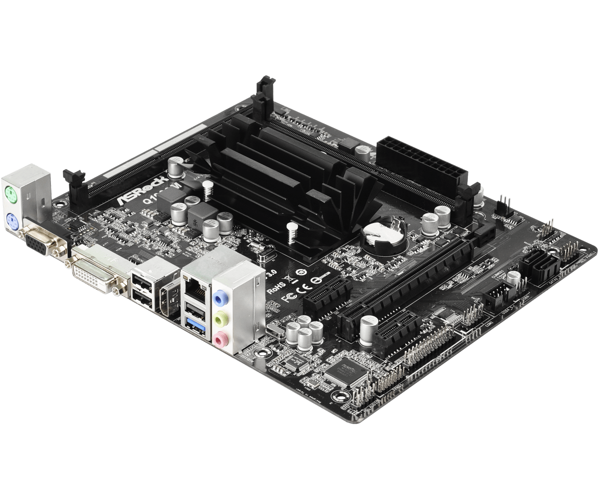 Материнська плата ASRock Q1900M Celeron J1900 4 core, PCIe 2.0 x16 (б.)