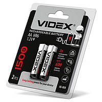 Акумулятори нікель-металогідридні VIDEX 1.2V 1500mAh (HR06/AA 1500mAh double blister 2шт)