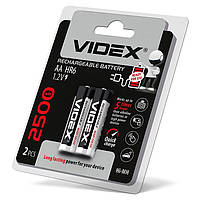 Акумулятори нікель-металогідридні VIDEX 1.2V 2500mAh (HR06/AA 2500mAh double blister 2шт)