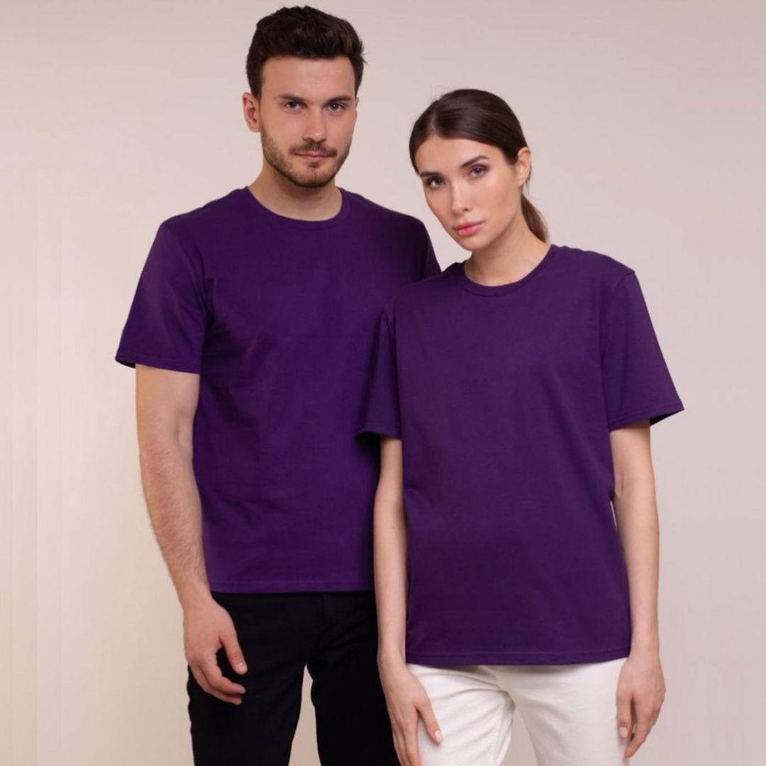 Фіолетова💜 базова унісекс футболка оверсайз fruit of the loom Valuweight purple