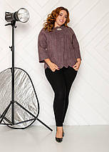 Коротка тепла накидка з альпаки на кнопках розміри напівбатал і батал, фото 5