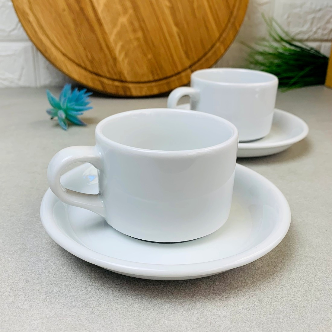 Чашка порцелянова для кафе 200 мл з блюдцем 150 мм Ameryka Lubiana (106,115)