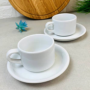 Чашка порцелянова для кафе 200 мл з блюдцем 150 мм Ameryka Lubiana (106,115), фото 2