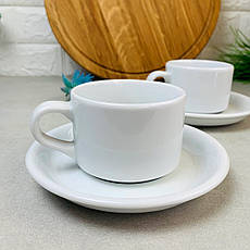 Чашка порцелянова для кафе 200 мл з блюдцем 150 мм Ameryka Lubiana (106,115), фото 3