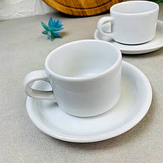 Чашка порцелянова для кафе 200 мл з блюдцем 150 мм Ameryka Lubiana (106,115), фото 4