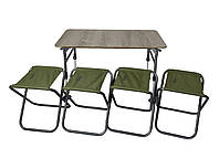 Комплект Стол + 4 стула Novator SET-4 100х60 см складной для отдыха на природе Набор мебели для пикника M_1217