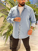 Мега стильная мужская Джинсовая рубашка,Турция,люкс качества,95% коттон 5% Эластан