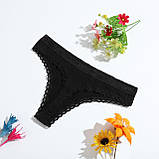 Набір 2 жіночі стринги труси 3 шт бавовна, фото 3