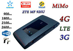 Мобільний модем 4G-LTE+3G WiFi Роутер ZTE MF920U чорний (KS,VD, Life) з 2 виходами під антену MiMo