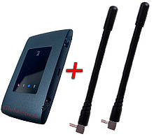 Мобільний модем 4G-LTE/3G WiFi Роутер ZTE MF920U чорний (KS,VD,Life) + 2 антени 4G(LTE) по 4 db
