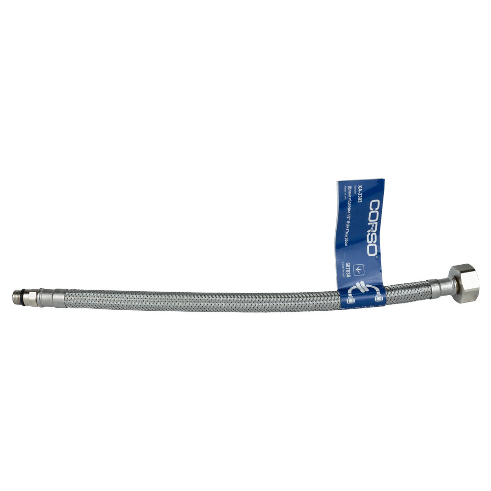 Шланг підводка для води 1/2" М10×17мм 30 см CORSO XA-3303 (9690643), фото 1
