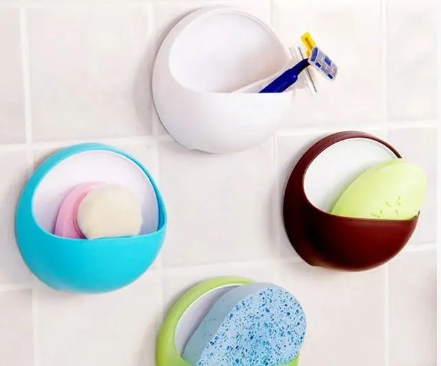 Тримач у ванну кімнату для мочалки, мила та різних дрібниць. Білий, фото 1