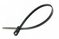 Стяжка кабельная с креплением 5x200 черная (пач 100шт) APRO